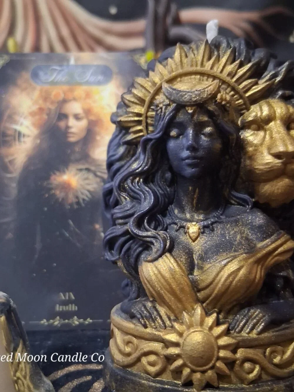 Sekhmet — Goddess of Ra Luxury Ritual Candle | Hand-Sculpted Lioness Warrior | D